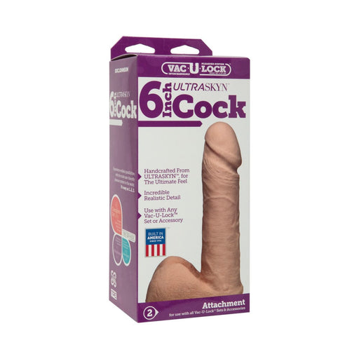 Motorbunny  Doc Johnson Vac-U-Lock Attachments  Vac-U-Lock - 6 Inch UR3 Cock White